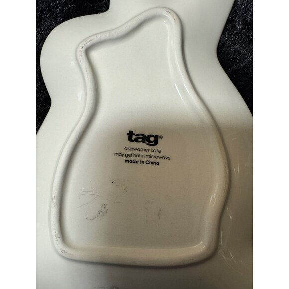 Tag Rabbit-Shaped Ceramic Floral Plate Blue & White Design  Easter Trinket Dish - Picture 6 of 8